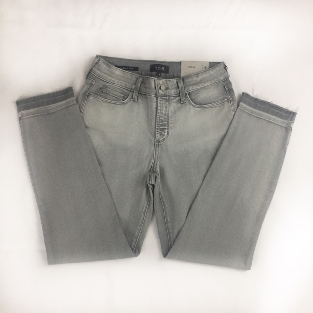 NYDJ Alina Ankle Jeans Grey Skinny Sz 4